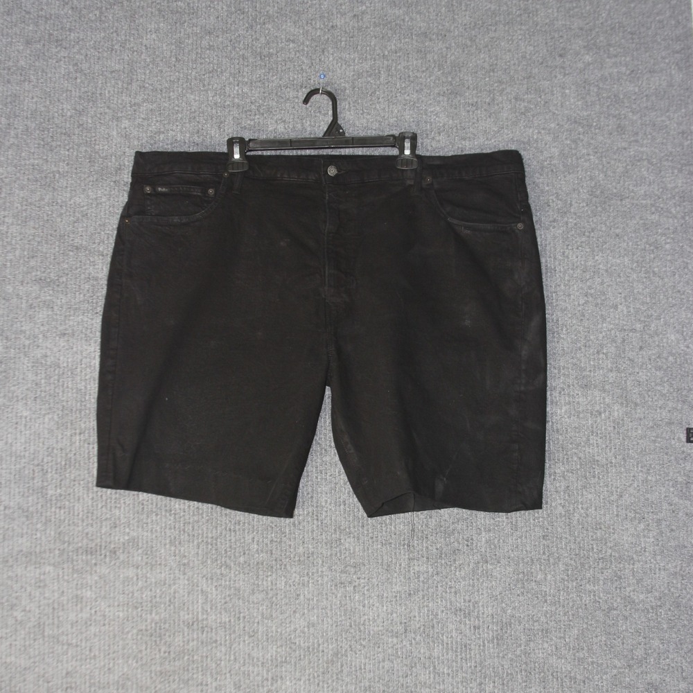 Polo Ralph Lauren Shorts Mens 46 Black Cotton Blend Stretch Chino Casual Luxury